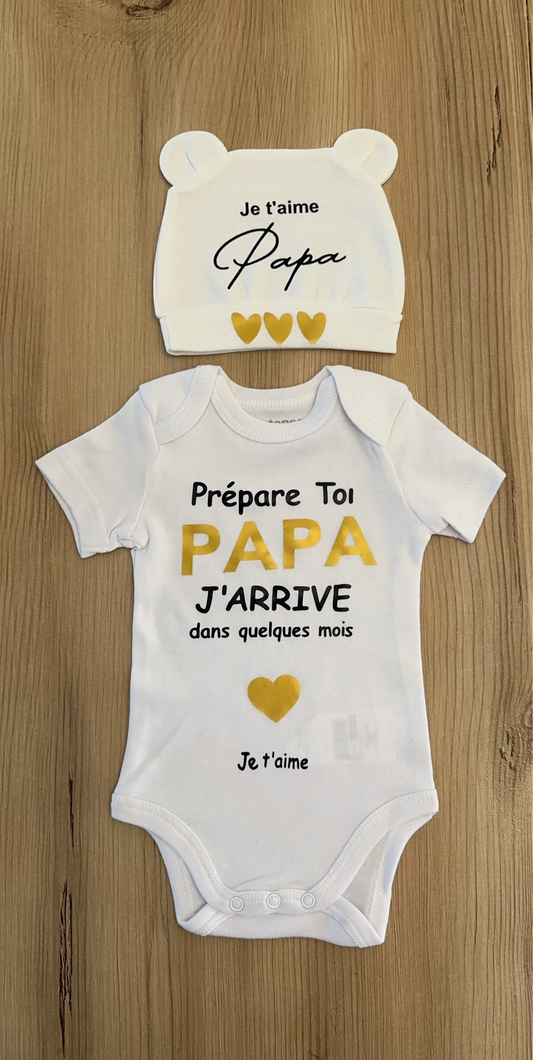 Ensemble bébé annonce grossesse cadeau papa / surprise papa