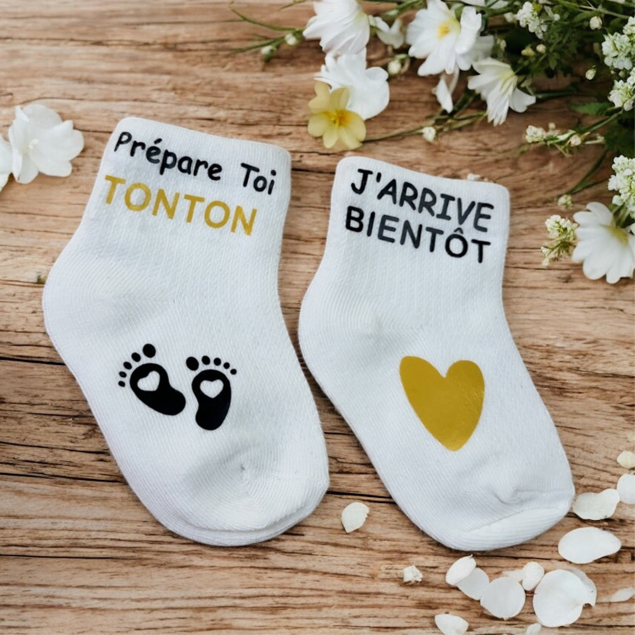 🧦 Chaussettes annonce grossesse “Prépare-toi Tonton, j’arrive bientôt” – Cadeau futur tonton original 💛