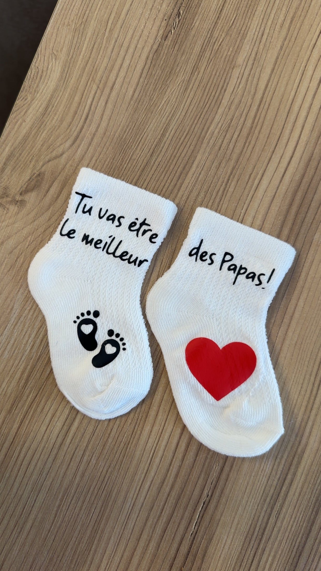 Chaussettes bébé “Tu vas être le meilleur des papas !” – Annonce grossesse originale pour futur papa