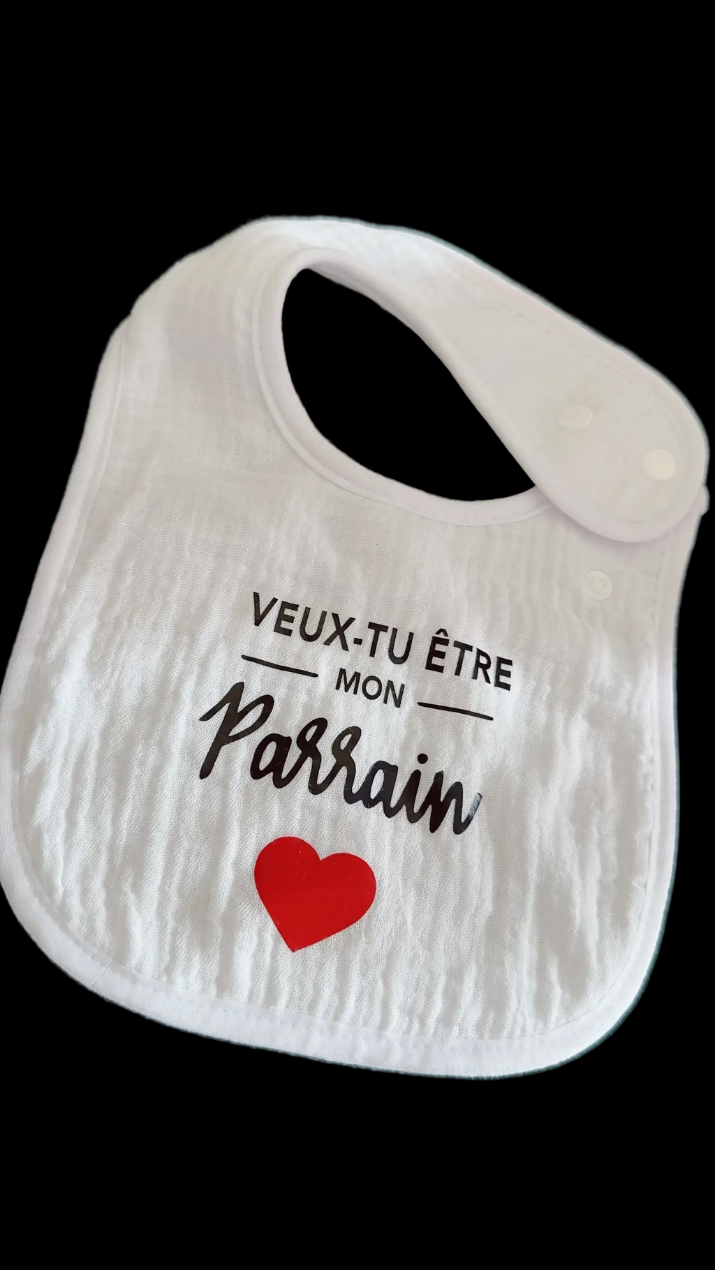 Bavoir bébé demande parrain – Veux-tu être mon parrain – Cadeau parrain – Annonce parrain originale – Naissance bébé