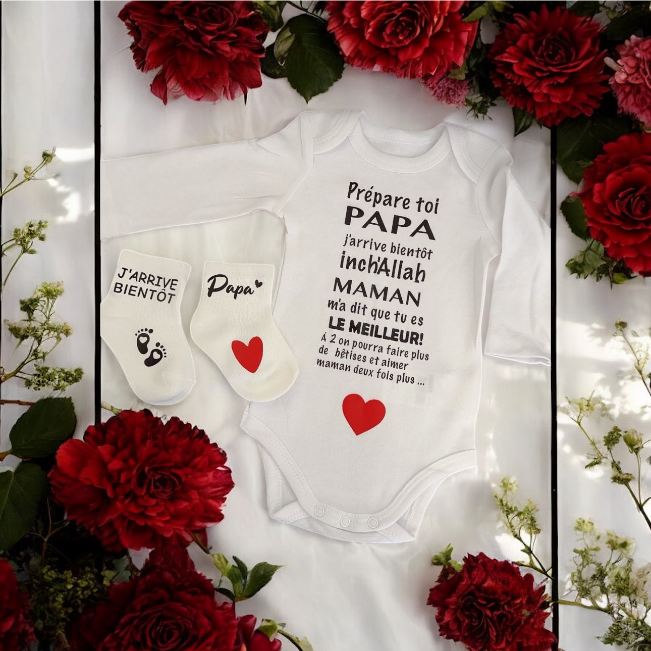 Annonce Grossesse Papa Body Bébé ❤️ | Prépare toi Papa j’arrive bientôt inch’Allah | Cadeau Futur Papa Musulman