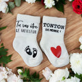 Chaussettes bébé “Tu vas être le meilleur tonton du monde !” – Annonce tonton originale – Cadeau grossesse ou baptême