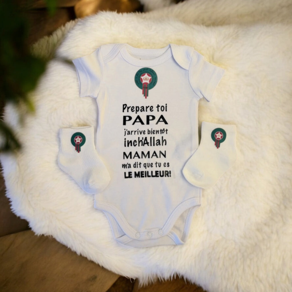 Annonce Grossesse Papa Body Bébé Maroc 🇲🇦 | Prepare toi Papa j’arrive bientôt inch’Allah | Cadeau Futur Papa Musulman