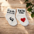 Chaussettes bébé “Tu vas être la meilleure tata du monde !” – Annonce tata  originale – Cadeau surprise grossesse ou baptême