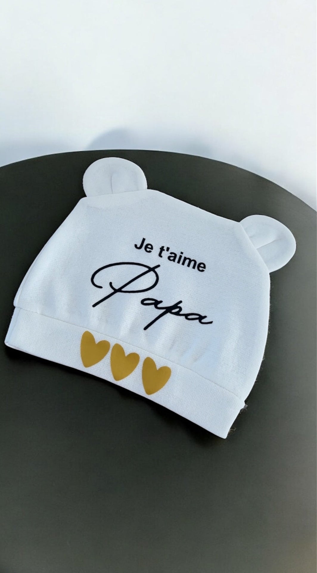 🧢 Bonnet Bébé “Je t’aime Papa” – Cadeau de naissance ou Fête des Pères