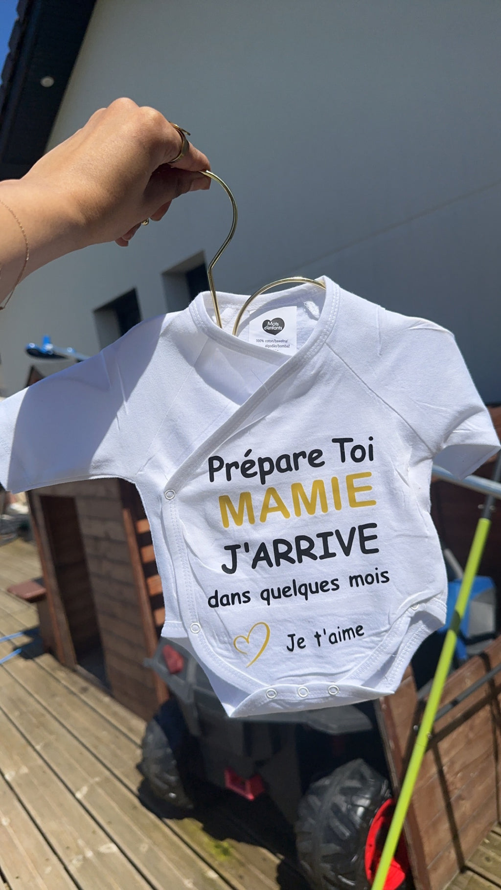 💖 Body annonce grossesse « Prépare-toi Mamie » – Cadeau surprise future grand-mère – Idée annonce grossesse originale