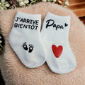 Chaussettes bébé annonce grossesse Papa – J’arrive bientôt – Cadeau futur papa – Annonce grossesse originale – Naissance