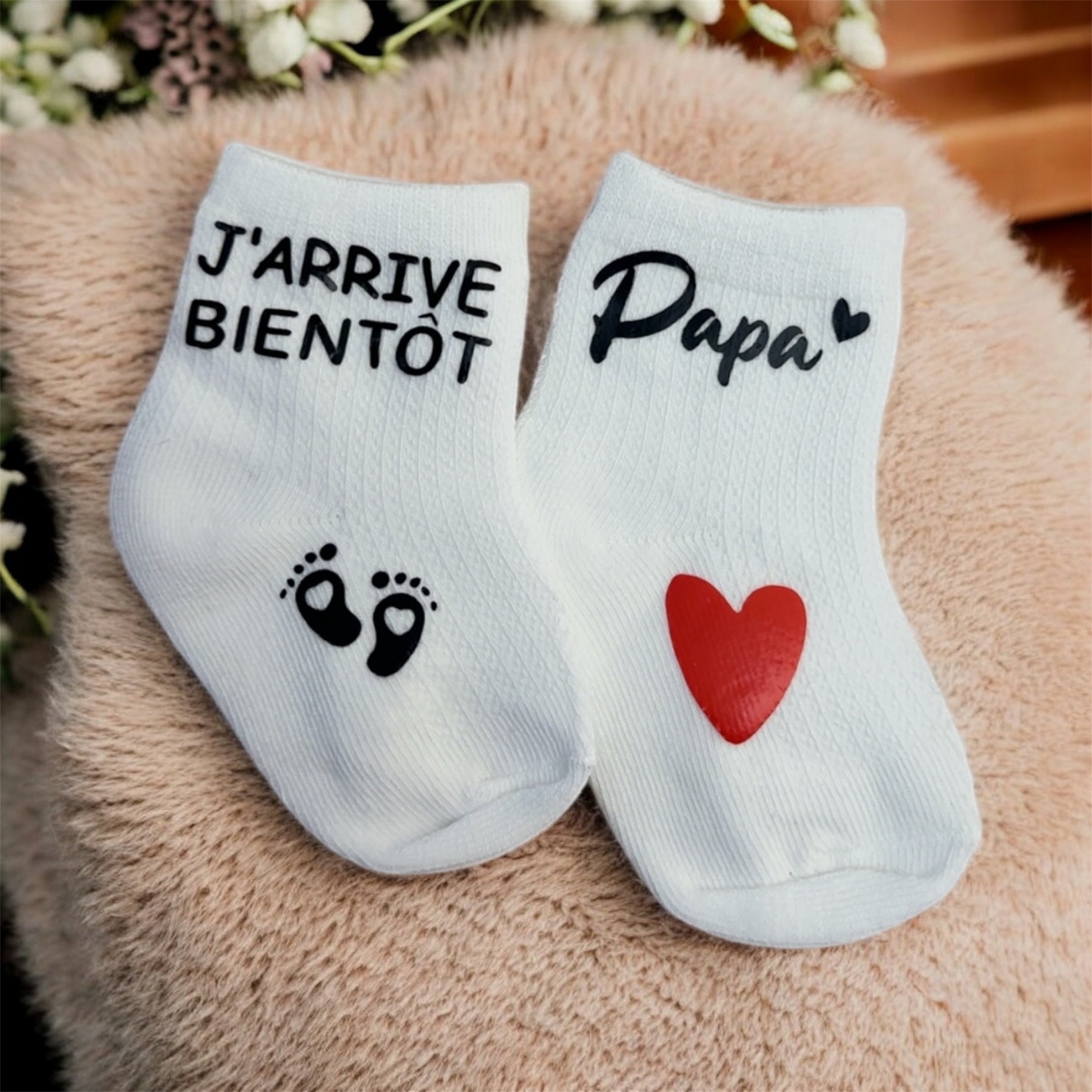 Chaussettes bébé annonce grossesse Papa – J’arrive bientôt – Cadeau futur papa – Annonce grossesse originale – Naissance