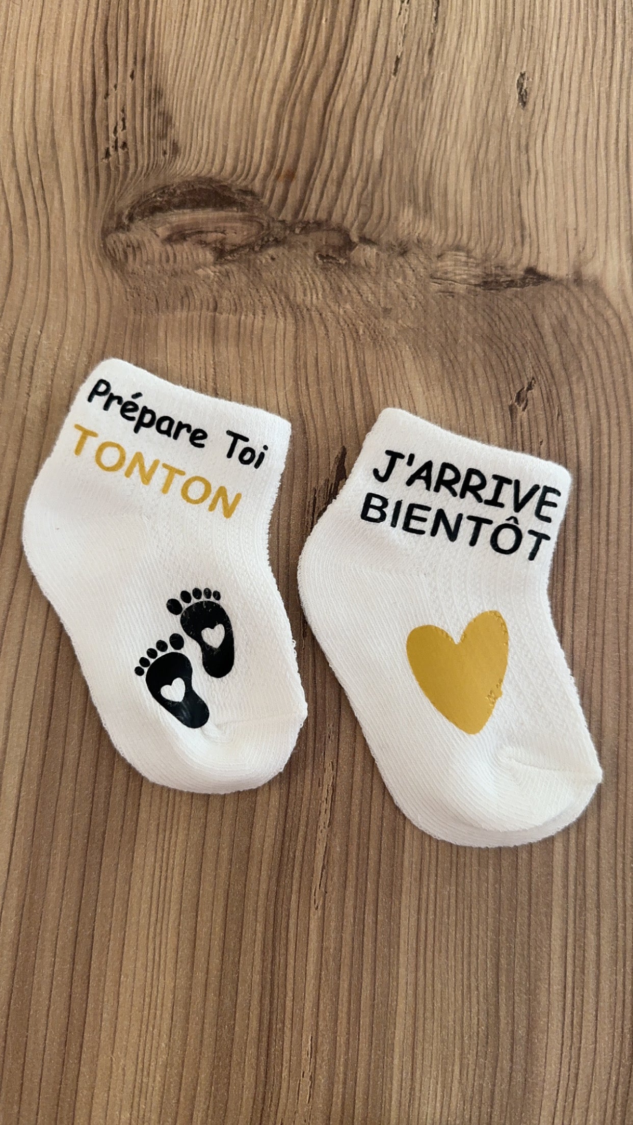 🧦 Chaussettes annonce grossesse “Prépare-toi Tonton, j’arrive bientôt” – Cadeau futur tonton original 💛