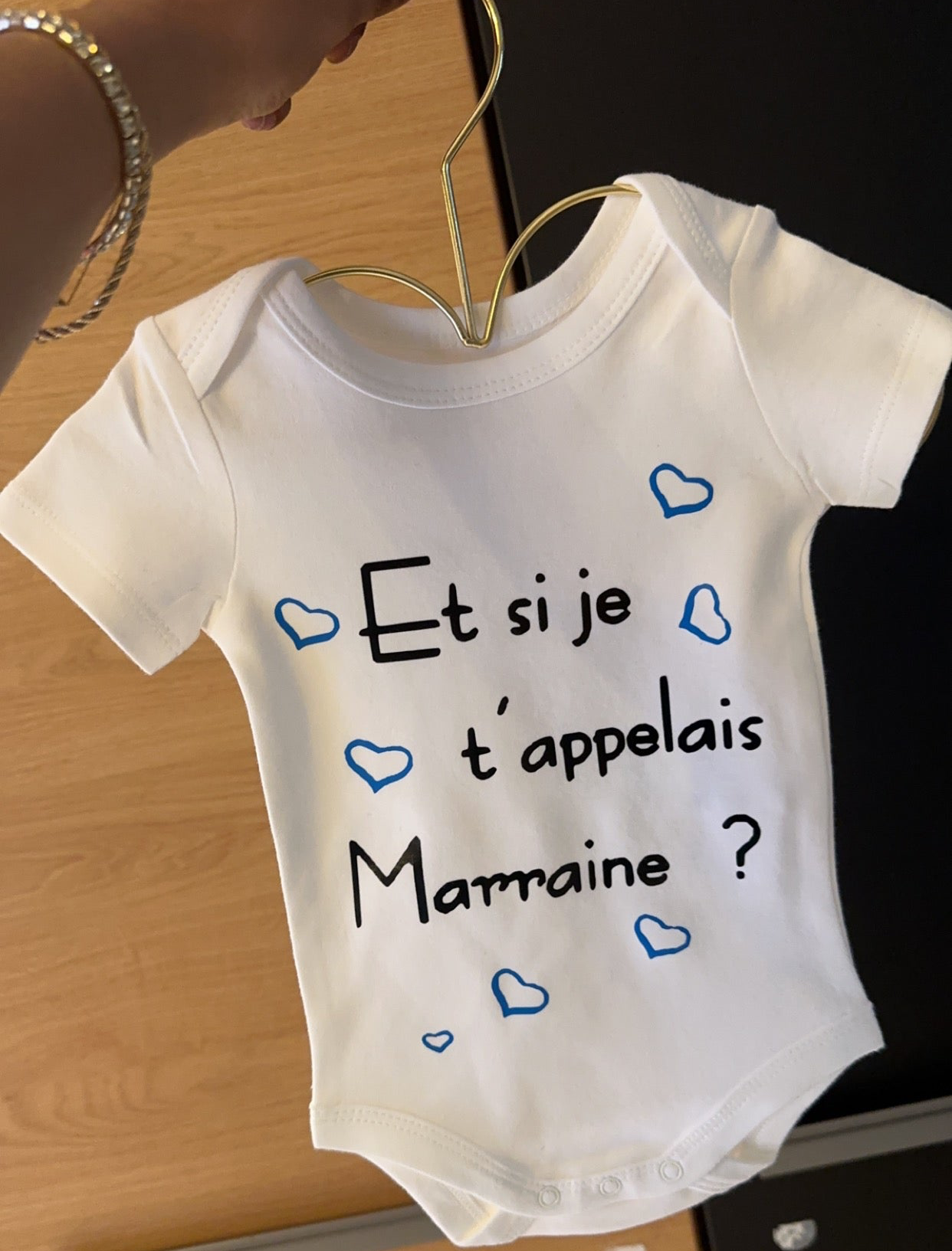 Body bébé “Et si je t’appelais Marraine ?” – Annonce marraine originale – Cadeau surprise bébé grossesse