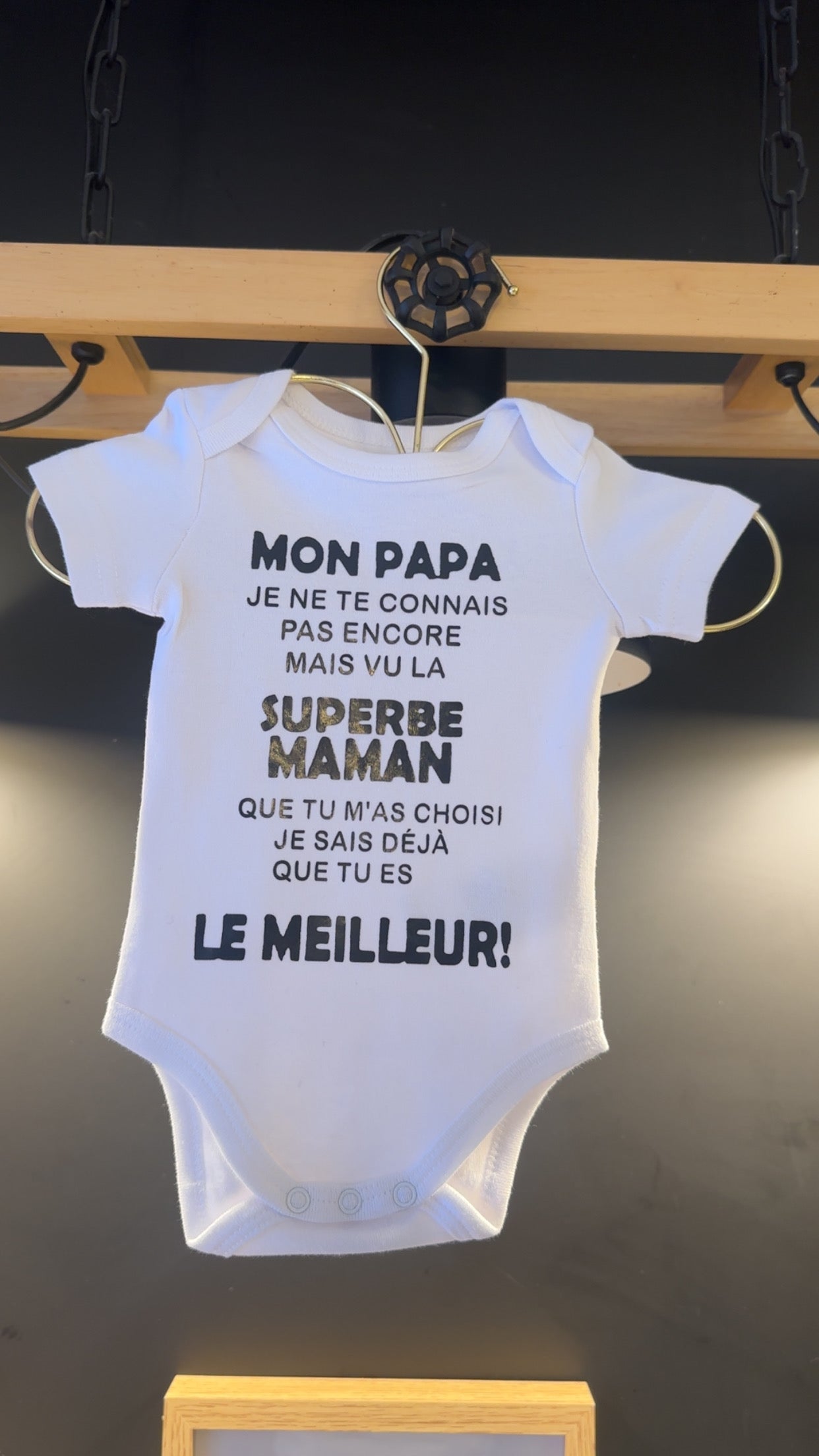 🍼 Body Bébé Message Drôle – “Mon Papa, Je ne te connais pas encore…” | Cadeau de Naissance annonce grossesse Original