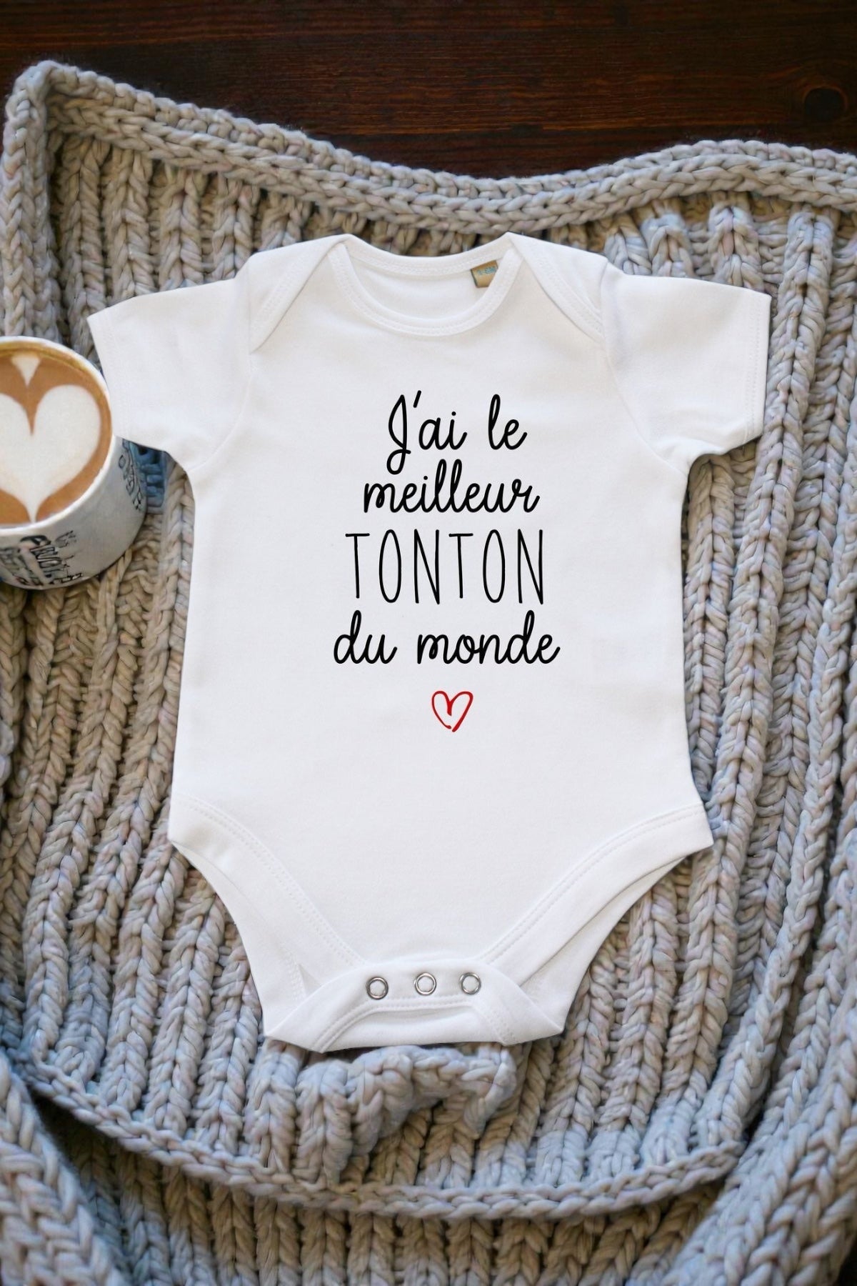 Body bébé meilleur tonton du monde – Cadeau tonton – Body bébé message – Annonce grossesse tonton – Naissance bébé