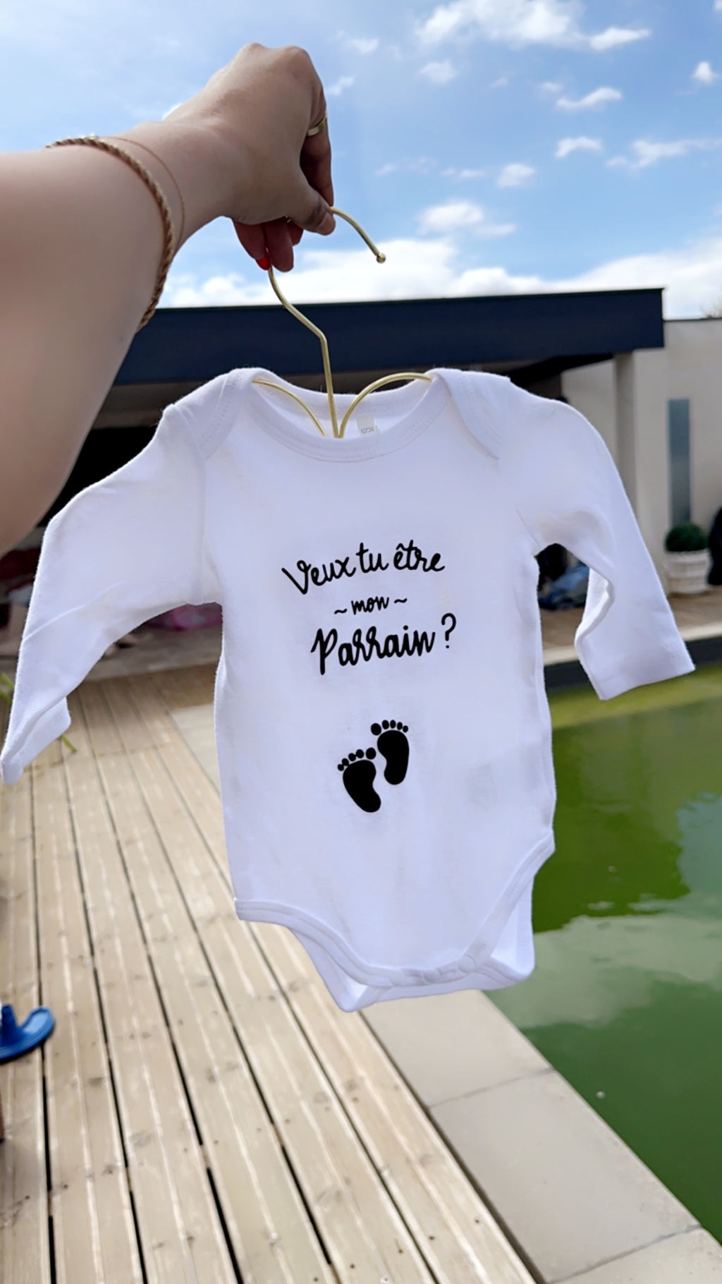 👶 Body bébé “Veux-tu être mon parrain ?” | Cadeau annonce parrain original | Body coton manches longues