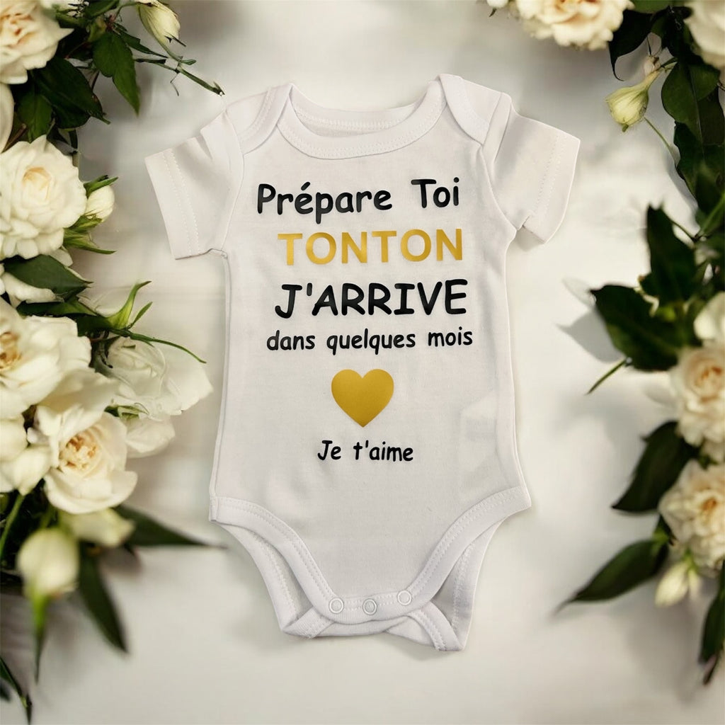 🖤 Body annonce grossesse « Prépare-toi Tonton » – Cadeau original futur oncle – Idée annonce grossesse drôle et tendre