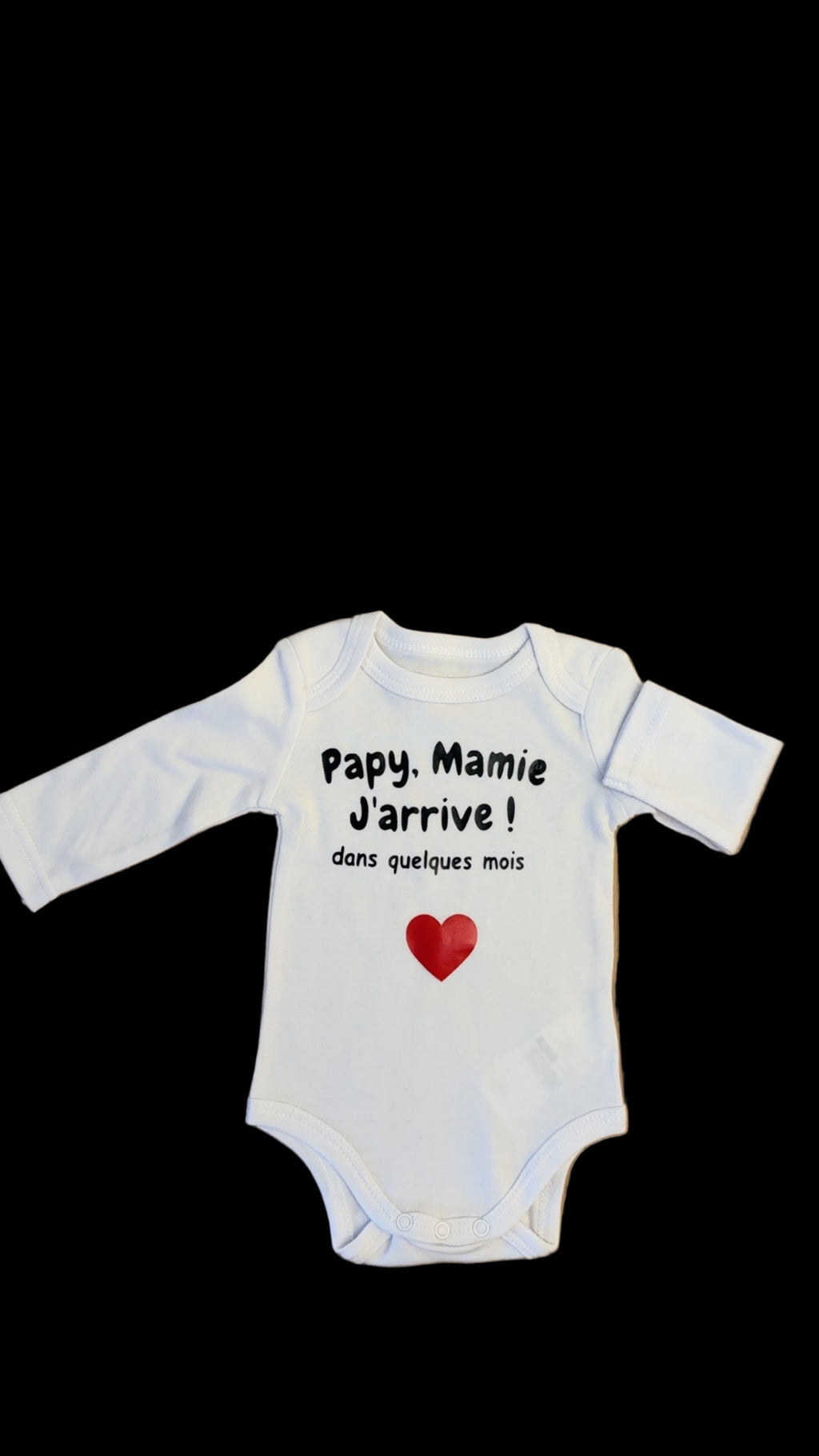 Body bébé “Papy, Mamie… j’arrive dans quelques mois ❤️” – Annonce grossesse originale et émotive