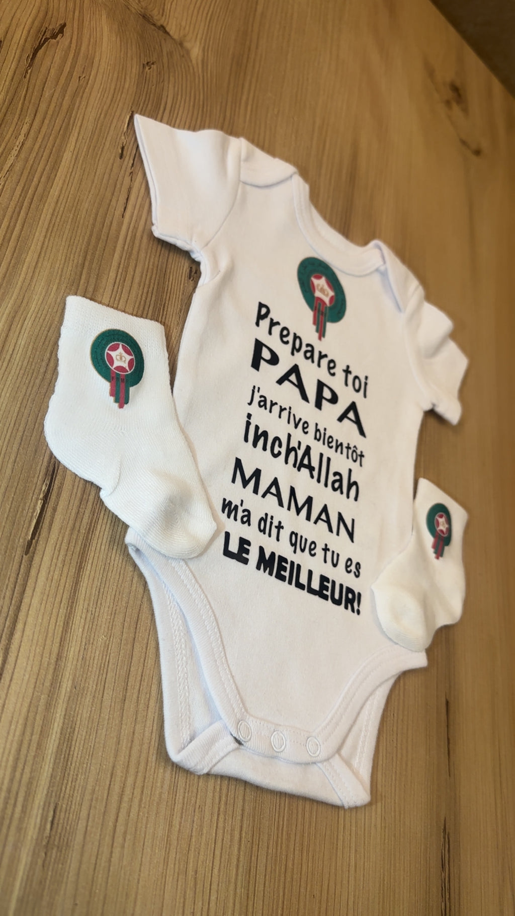 Annonce Grossesse Papa Body Bébé Maroc 🇲🇦 | Prepare toi Papa j’arrive bientôt inch’Allah | Cadeau Futur Papa Musulman