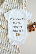 Body bébé annonce grossesse tonton – Prépare-toi tonton j’arrive bientôt – Cadeau futur tonton – Annonce grossesse originale