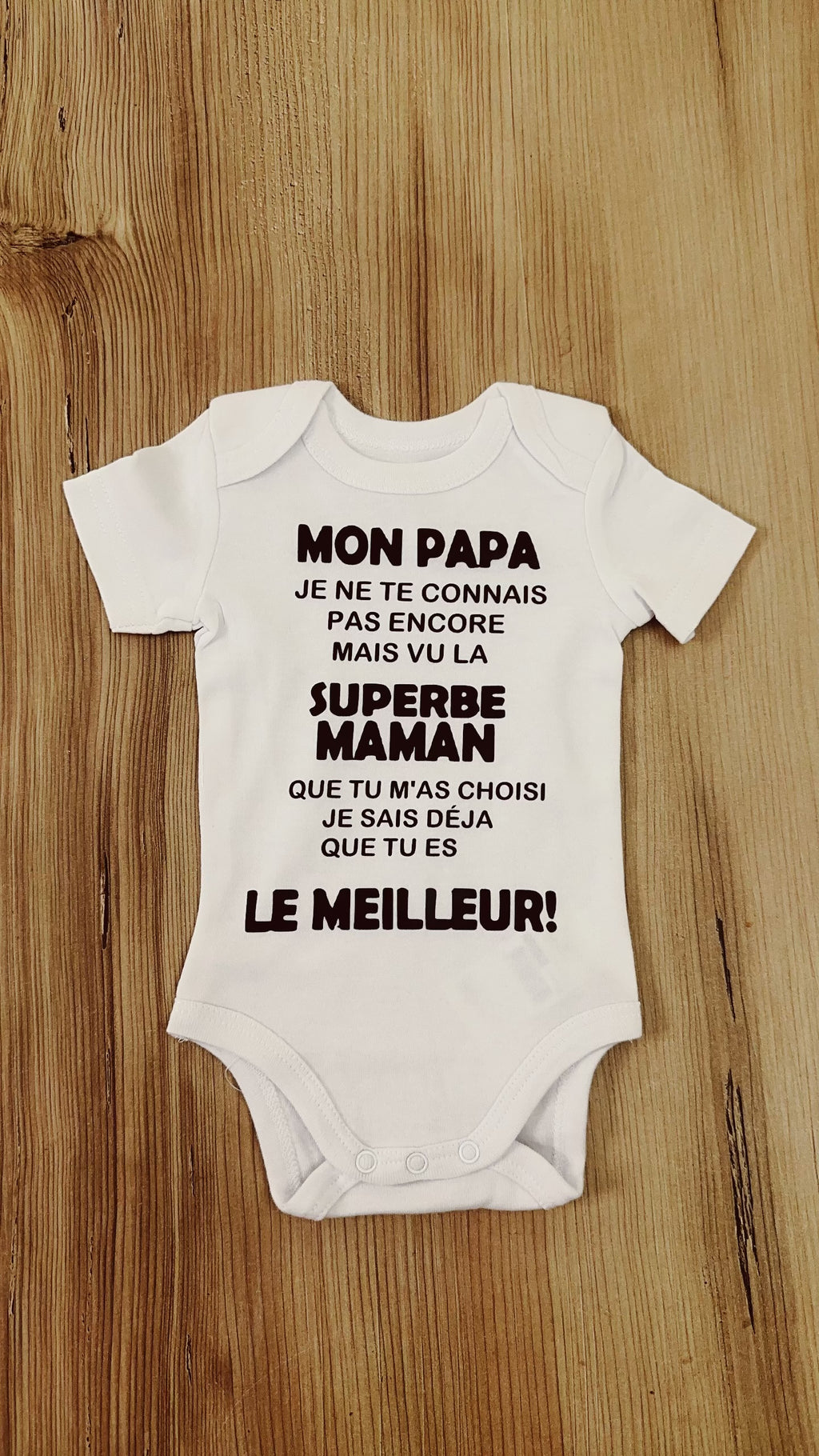 🍼 Body Bébé Message Drôle – “Mon Papa, Je ne te connais pas encore…” | Cadeau de Naissance annonce grossesse Original