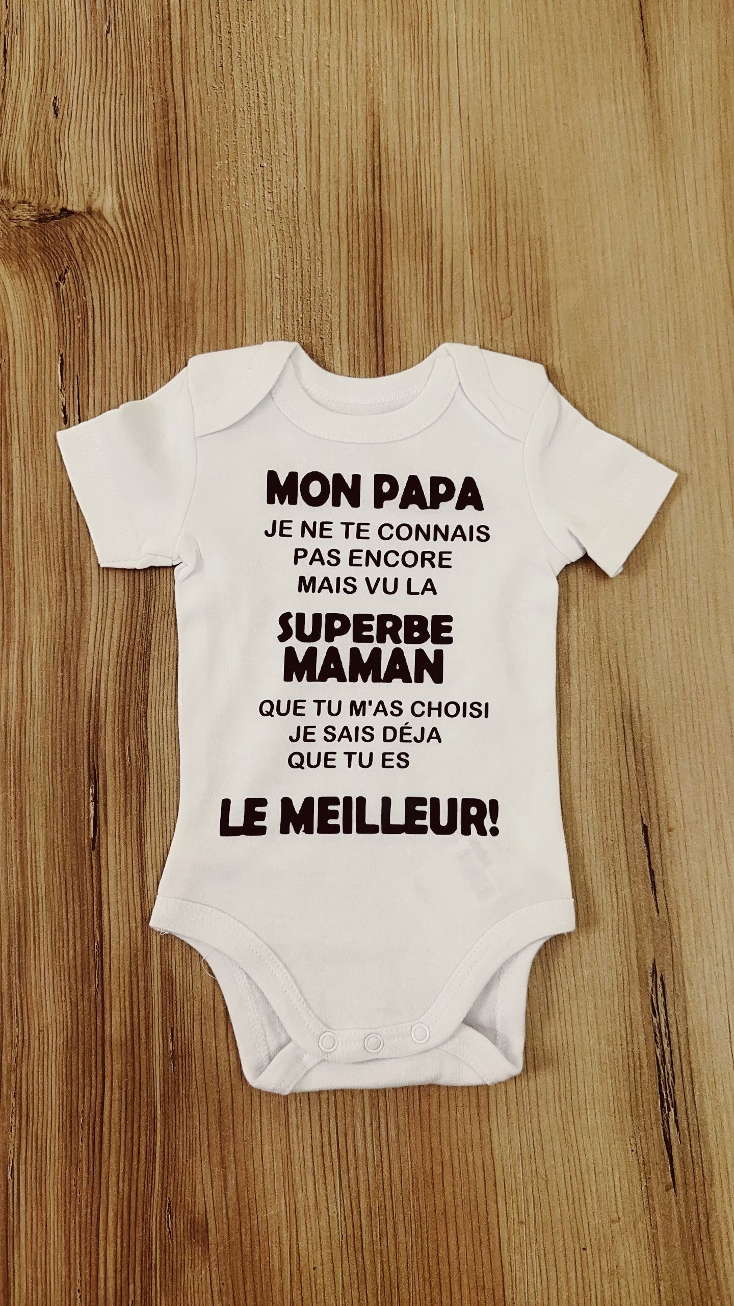 🍼 Body Bébé Message Drôle – “Mon Papa, Je ne te connais pas encore…” | Cadeau de Naissance annonce grossesse Original