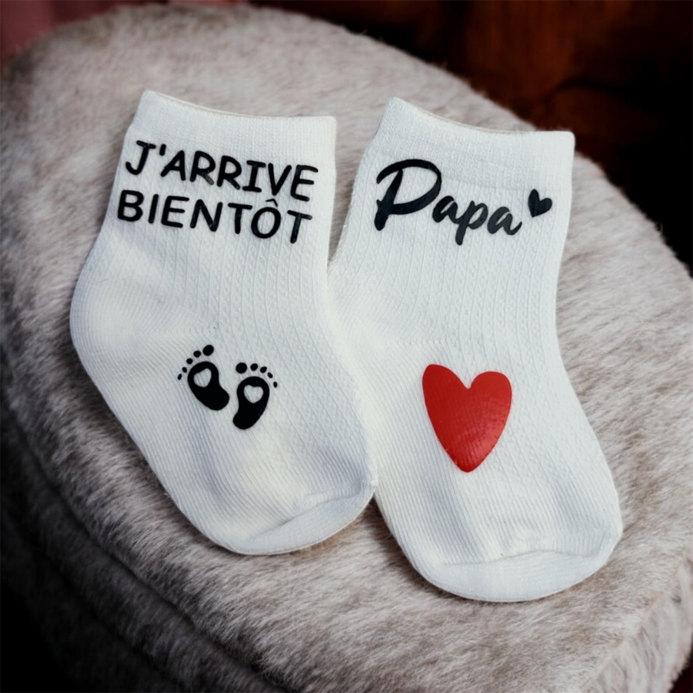 Chaussettes bébé annonce grossesse Papa – J’arrive bientôt – Cadeau futur papa – Annonce grossesse originale – Naissance