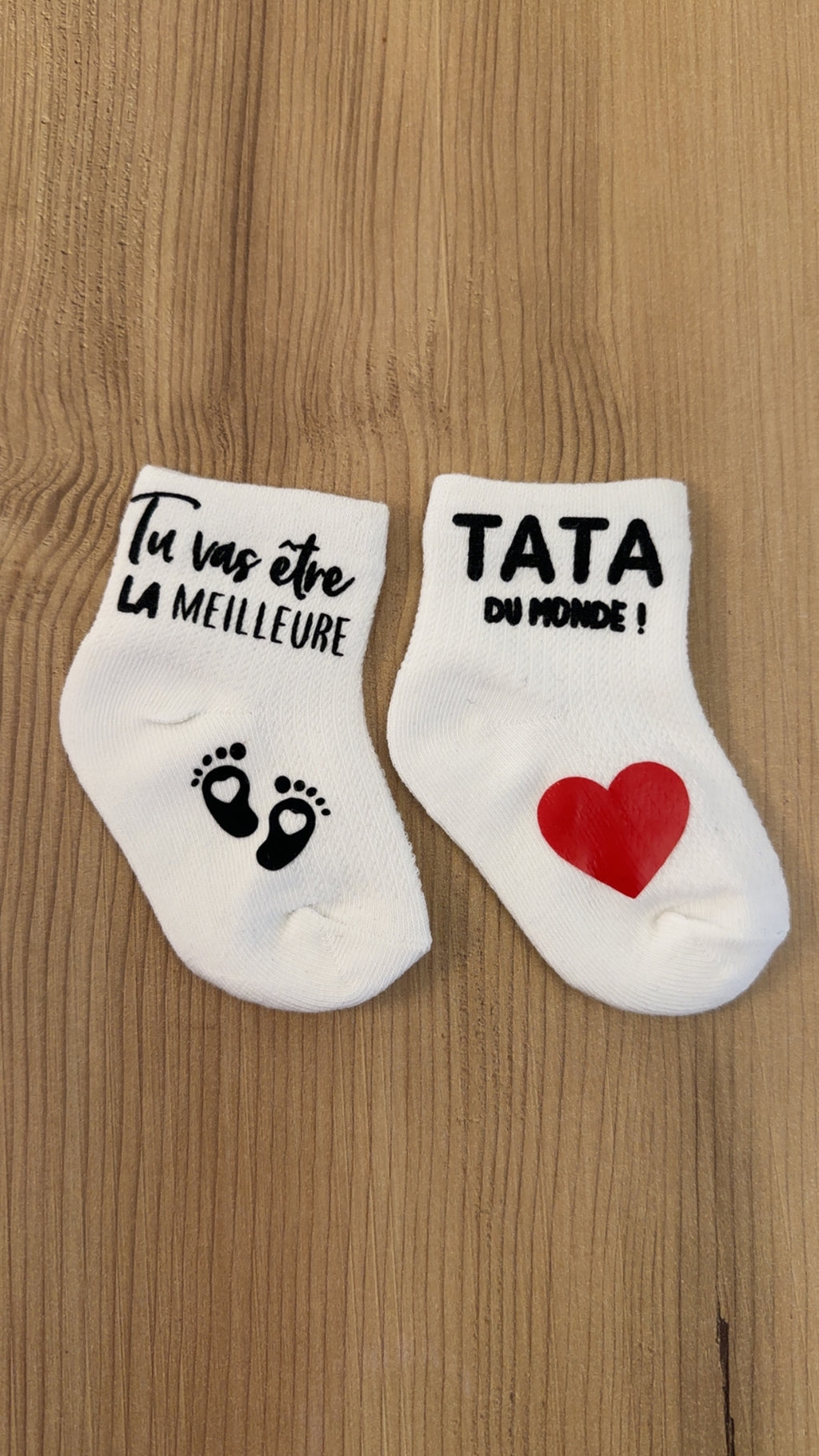 Chaussettes bébé “Tu vas être la meilleure tata du monde !” – Annonce tata  originale – Cadeau surprise grossesse ou baptême