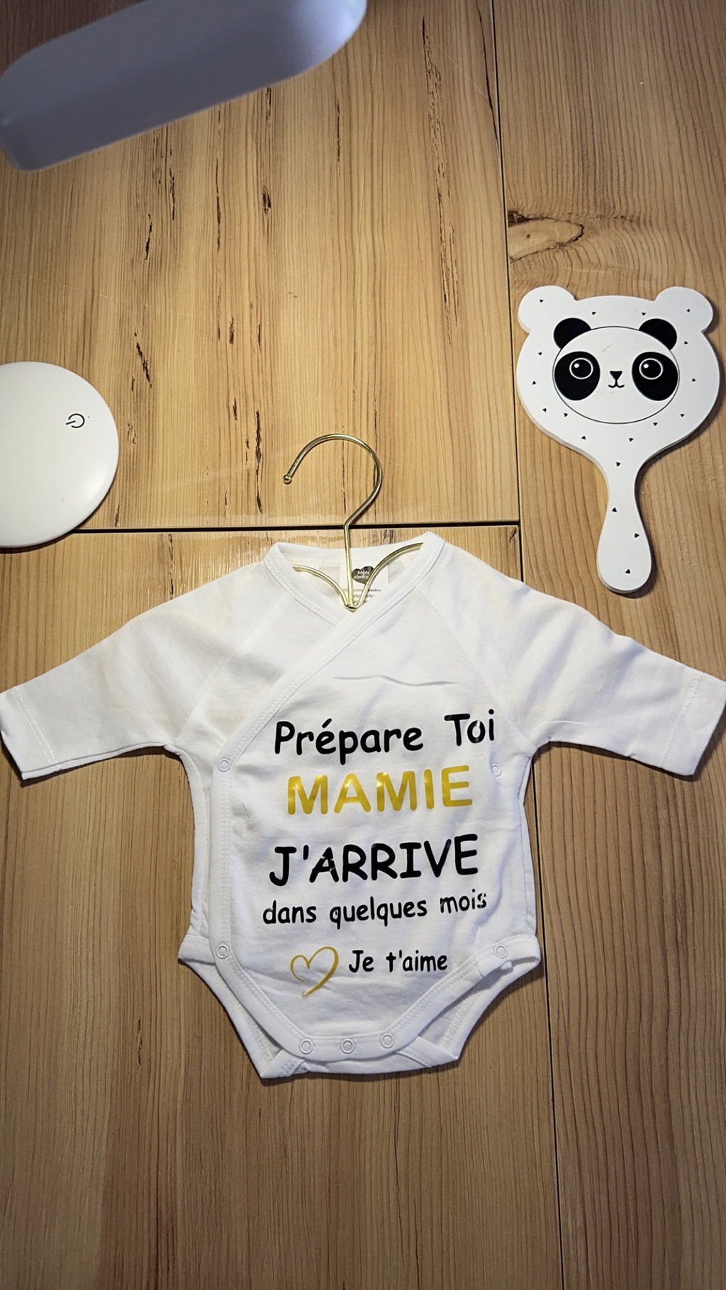 💖 Body annonce grossesse « Prépare-toi Mamie » – Cadeau surprise future grand-mère – Idée annonce grossesse originale