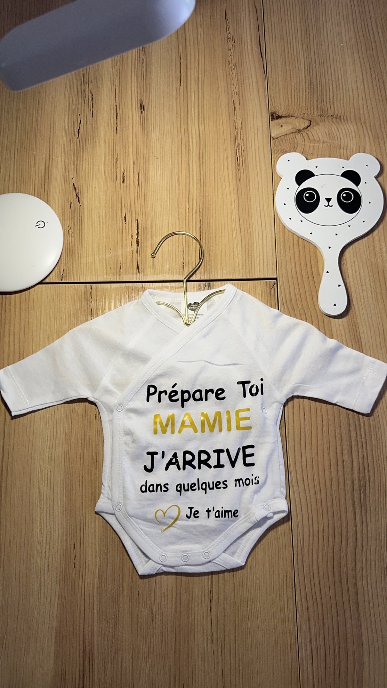 💖 Body annonce grossesse « Prépare-toi Mamie » – Cadeau surprise future grand-mère – Idée annonce grossesse originale
