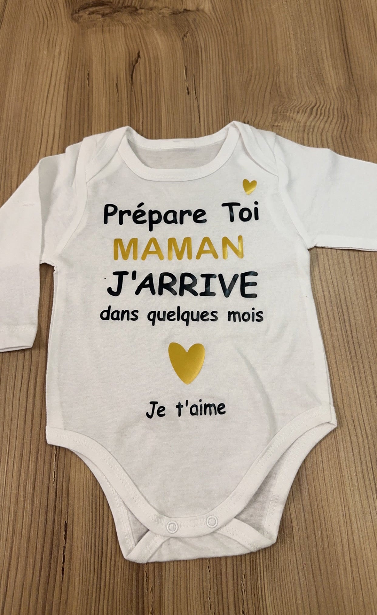💖 Body annonce grossesse « Prépare-toi Maman » – Annonce future maman originale – Cadeau révélation grossesse plein d’émotion