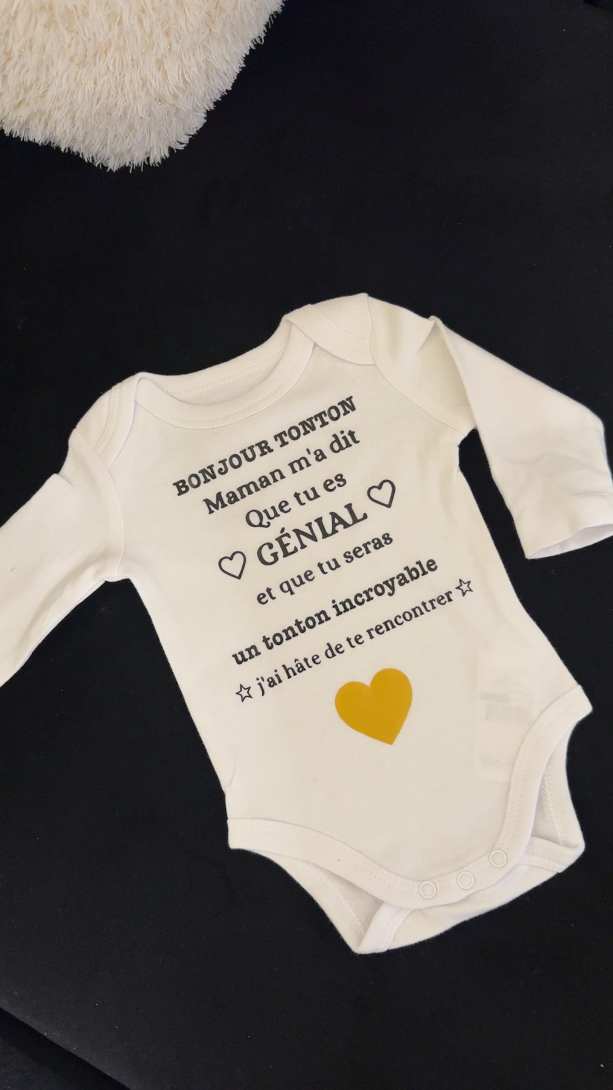 Body bébé annonce grossesse tonton – Bonjour tonton – Cadeau futur tonton – Annonce grossesse originale – Naissance bébé