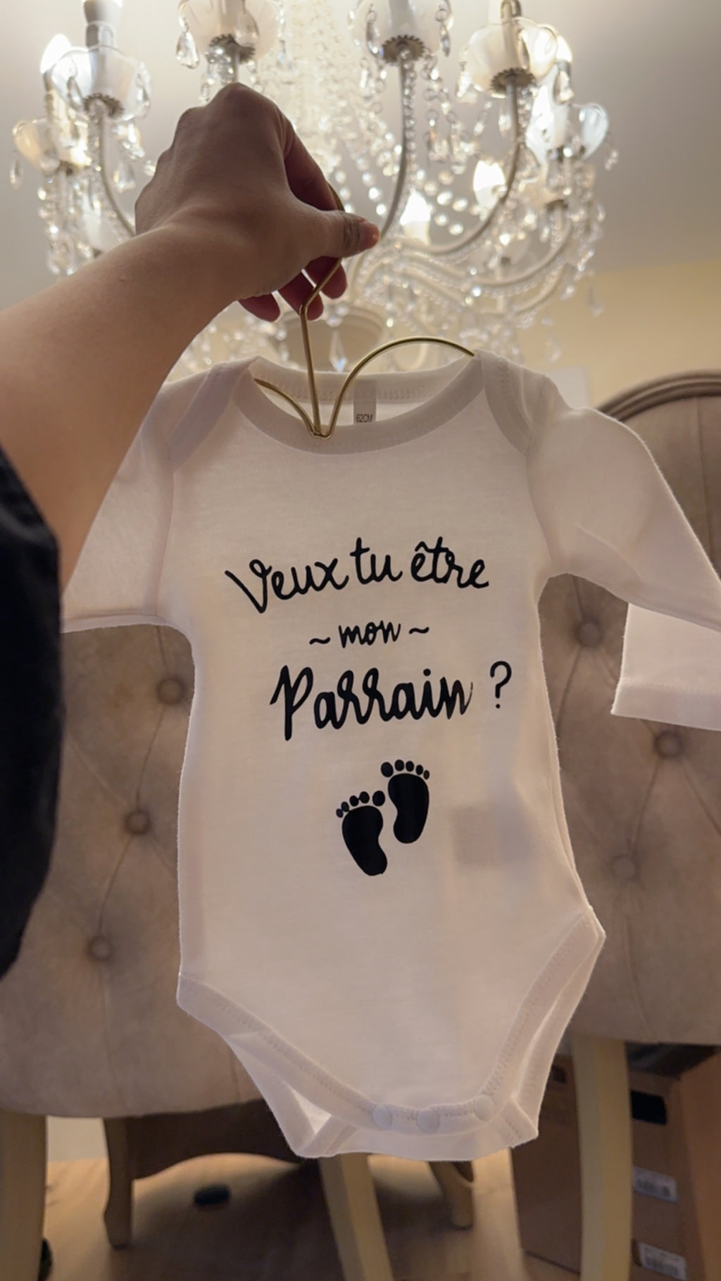 👶 Body bébé “Veux-tu être mon parrain ?” | Cadeau annonce parrain original | Body coton manches longues