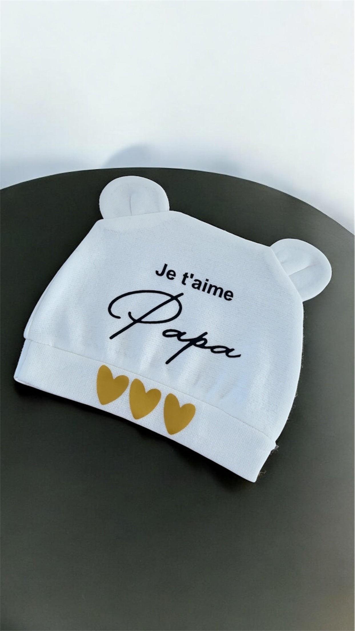 🧢 Bonnet Bébé “Je t’aime Papa” – Cadeau de naissance ou Fête des Pères