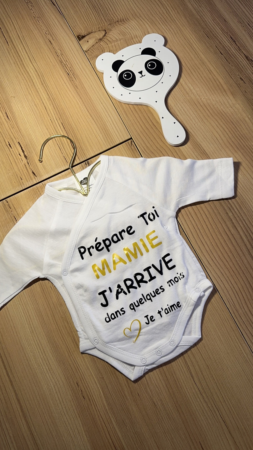 💖 Body annonce grossesse « Prépare-toi Mamie » – Cadeau surprise future grand-mère – Idée annonce grossesse originale