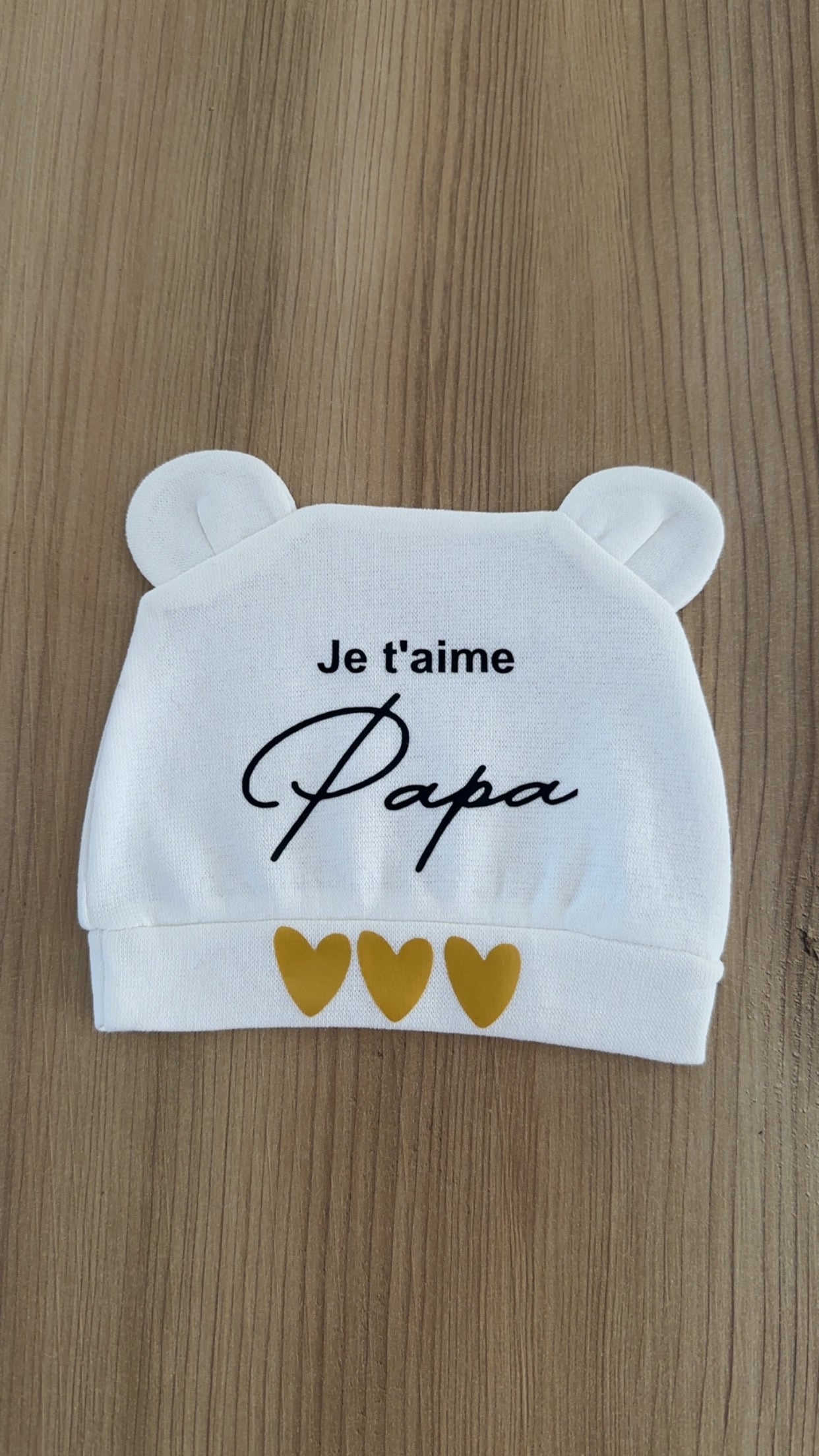 🧢 Bonnet Bébé “Je t’aime Papa” – Cadeau de naissance ou Fête des Pères