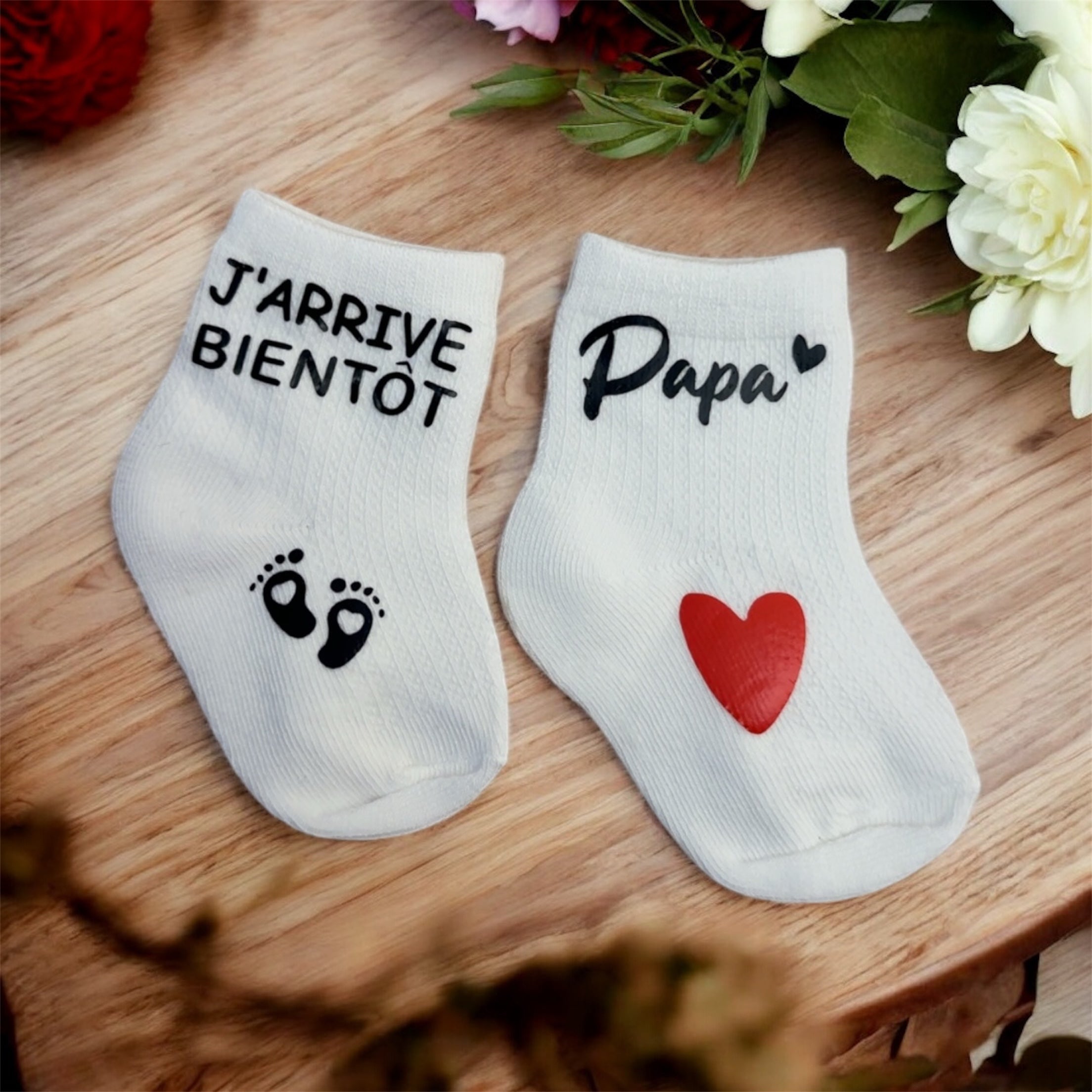 Chaussettes bébé annonce grossesse Papa – J’arrive bientôt – Cadeau futur papa – Annonce grossesse originale – Naissance