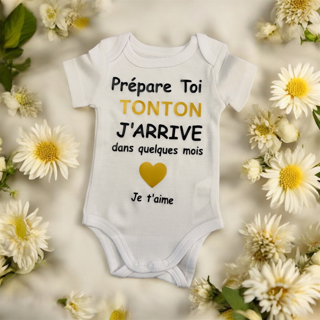 🖤 Body annonce grossesse « Prépare-toi Tonton » – Cadeau original futur oncle – Idée annonce grossesse drôle et tendre