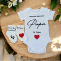 Annonce grossesse Papa – Body bébé + Chaussettes personnalisées | Cadeau futur papa | J’arrive bientôt Papa, je t’aime ❤️