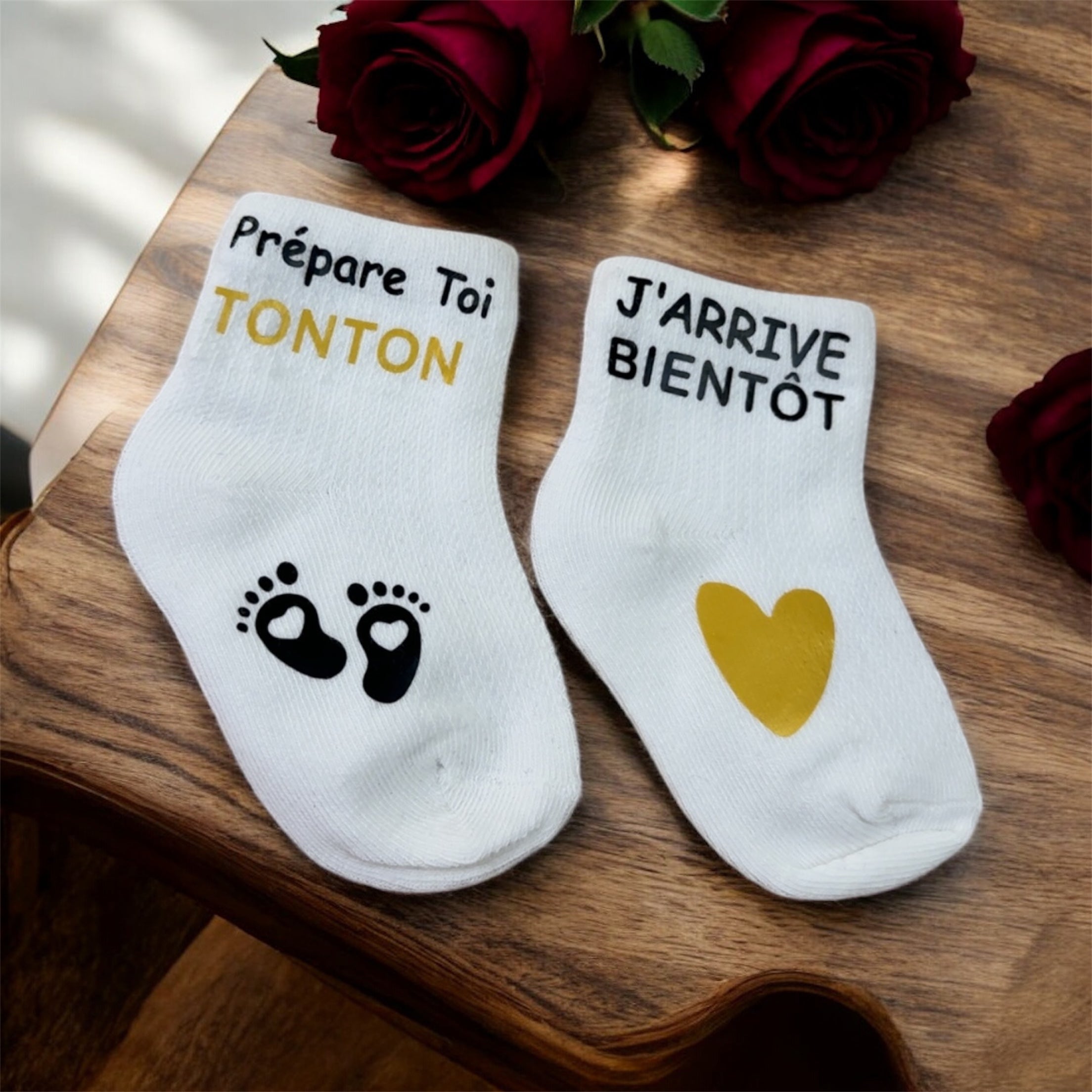 🧦 Chaussettes annonce grossesse “Prépare-toi Tonton, j’arrive bientôt” – Cadeau futur tonton original 💛