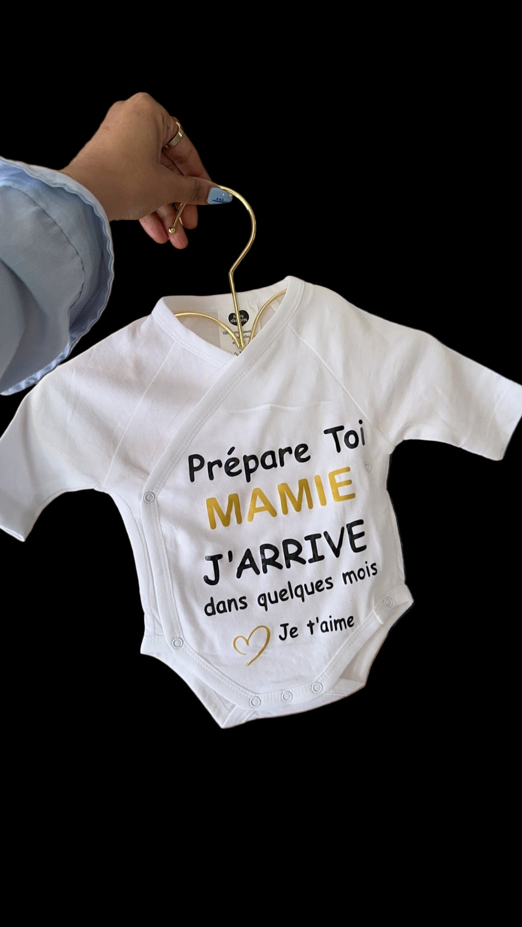 💖 Body annonce grossesse « Prépare-toi Mamie » – Cadeau surprise future grand-mère – Idée annonce grossesse originale