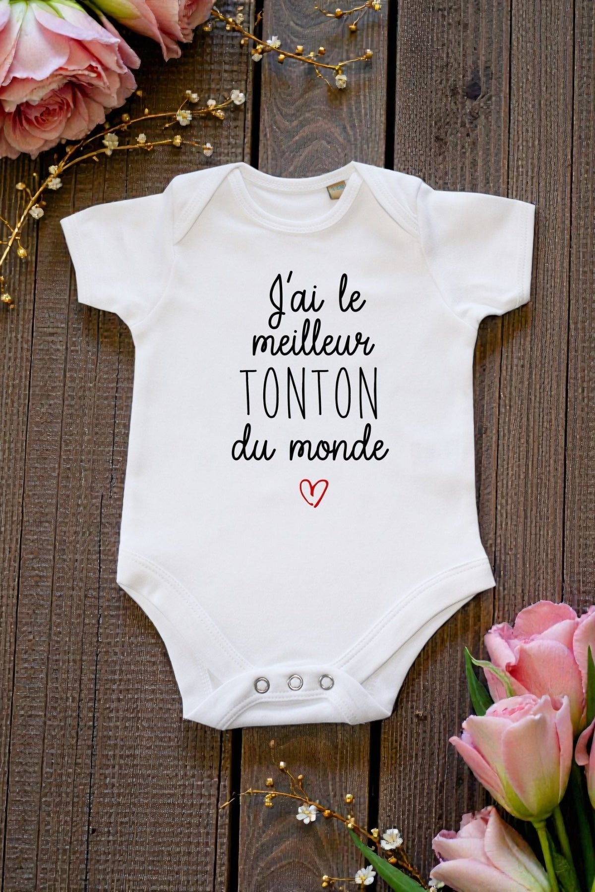 Body bébé meilleur tonton du monde – Cadeau tonton – Body bébé message – Annonce grossesse tonton – Naissance bébé