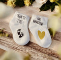 Chaussettes bébé personnalisées “Veux-tu être ma marraine ?” – Cadeau annonce marraine original