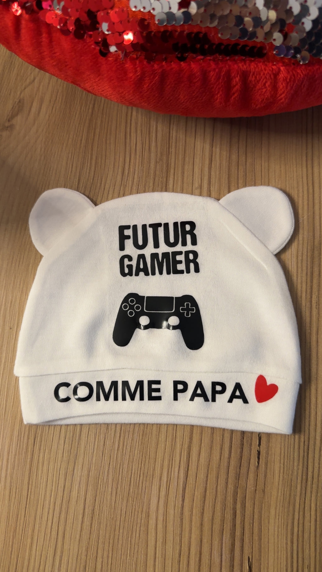 Ensemble Bébé “Futur Gamer comme Papa” 👶🎮 – Bonnet Annonce de Grossesse Originales