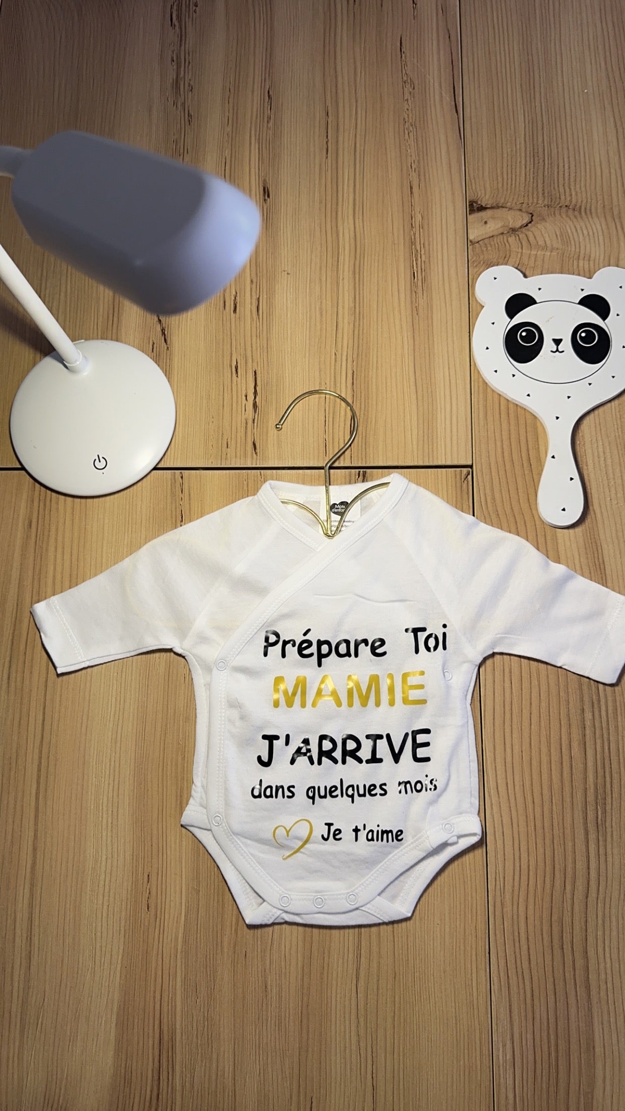 💖 Body annonce grossesse « Prépare-toi Mamie » – Cadeau surprise future grand-mère – Idée annonce grossesse originale