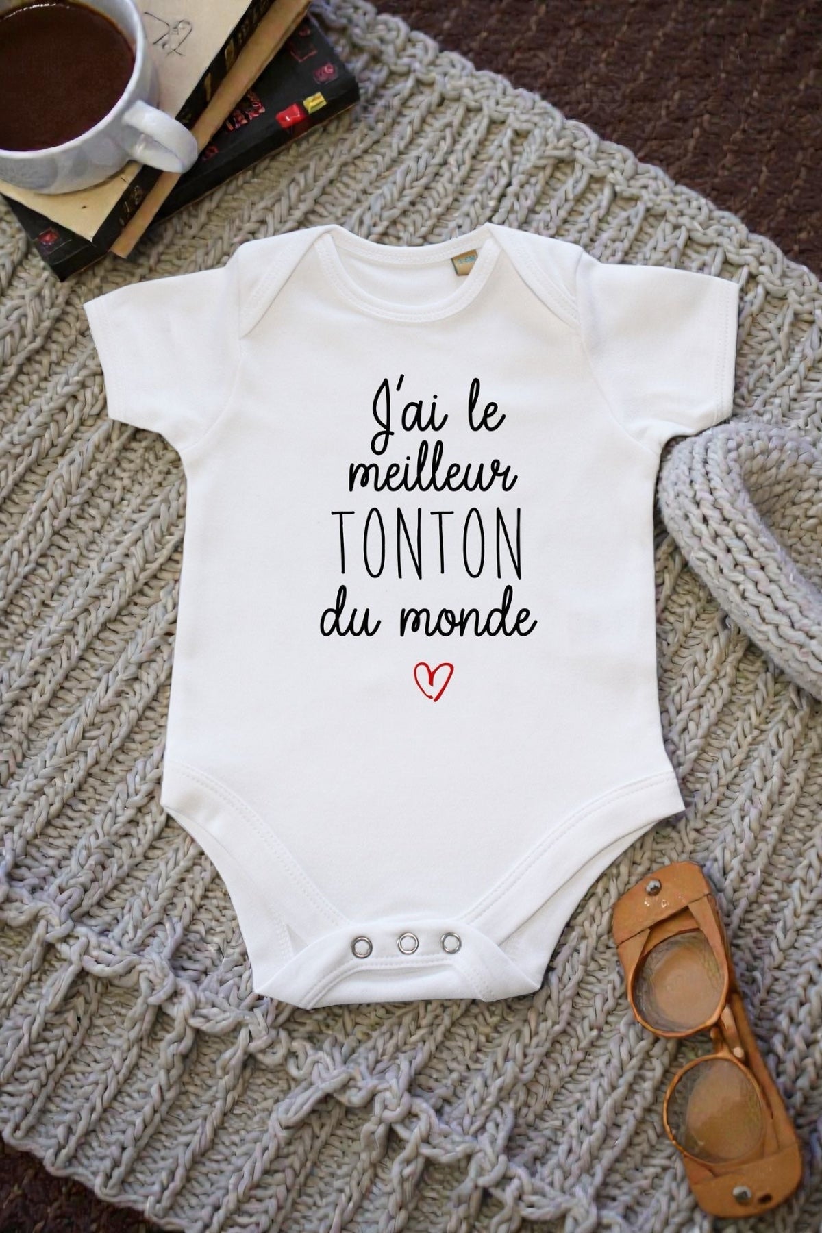 Body bébé meilleur tonton du monde – Cadeau tonton – Body bébé message – Annonce grossesse tonton – Naissance bébé