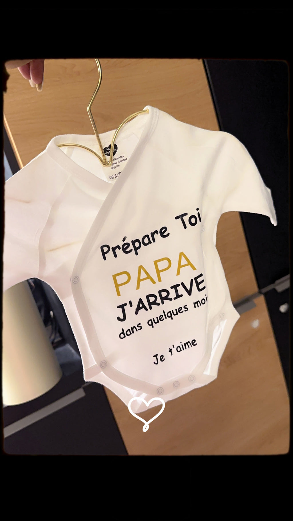 Bodie bébé annonce grossesse cadeau papa / surprise papa