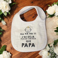 🍼 Bavoir humoristique bébé – “Ha ha ha !!! J’ai déjà plus de cheveux que Papa” 😂 | Cadeau naissance original