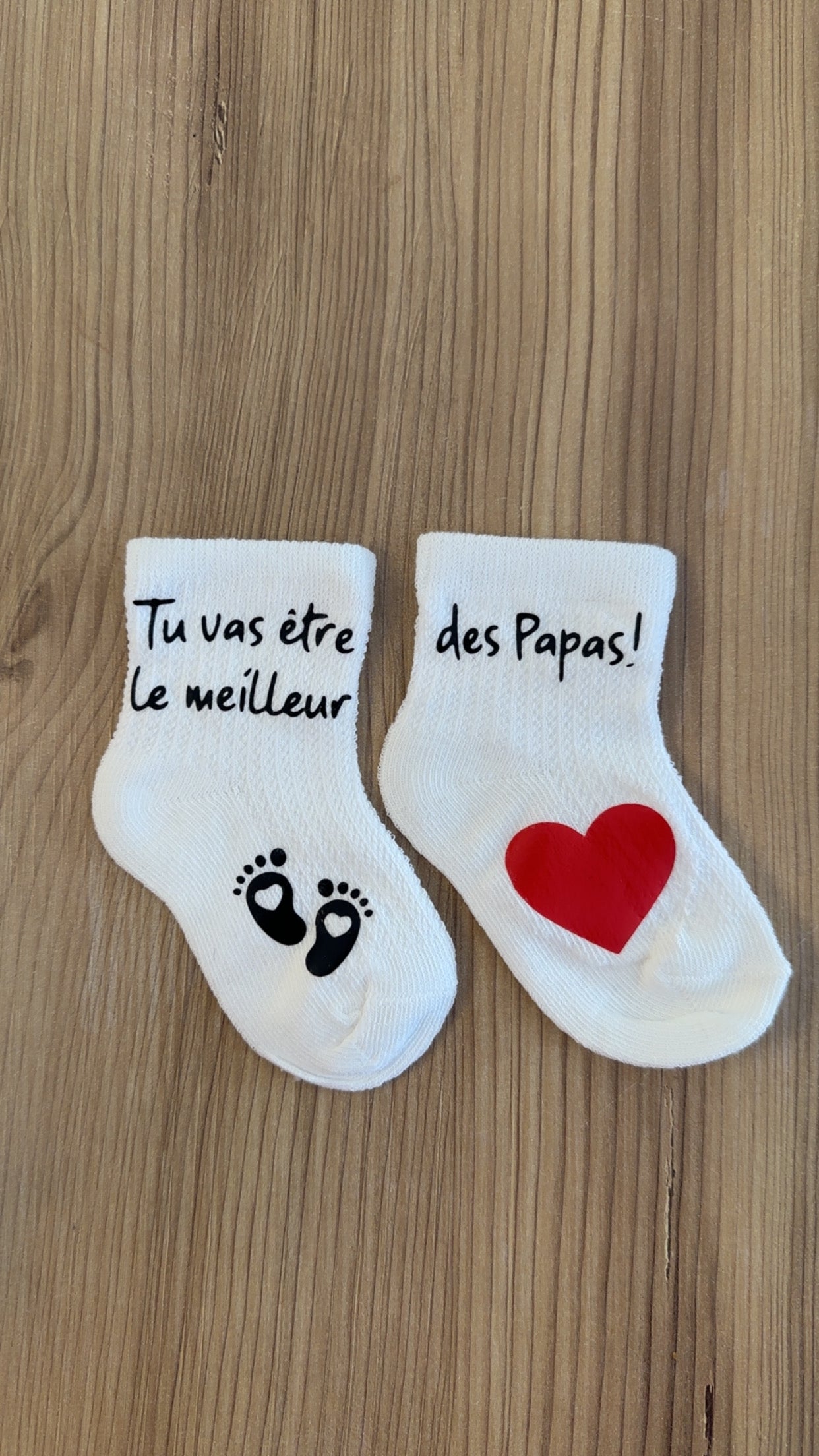 Chaussettes bébé “Tu vas être le meilleur des papas !” – Annonce grossesse originale pour futur papa