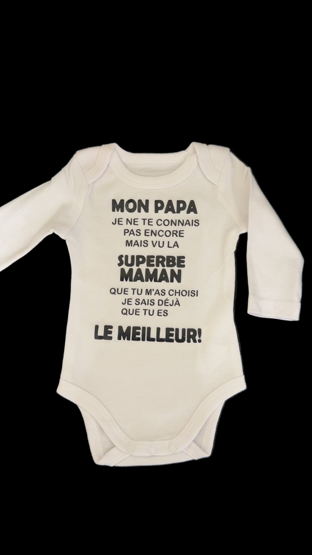 🍼 Body Bébé Message Drôle – “Mon Papa, Je ne te connais pas encore…” | Cadeau de Naissance annonce grossesse Original
