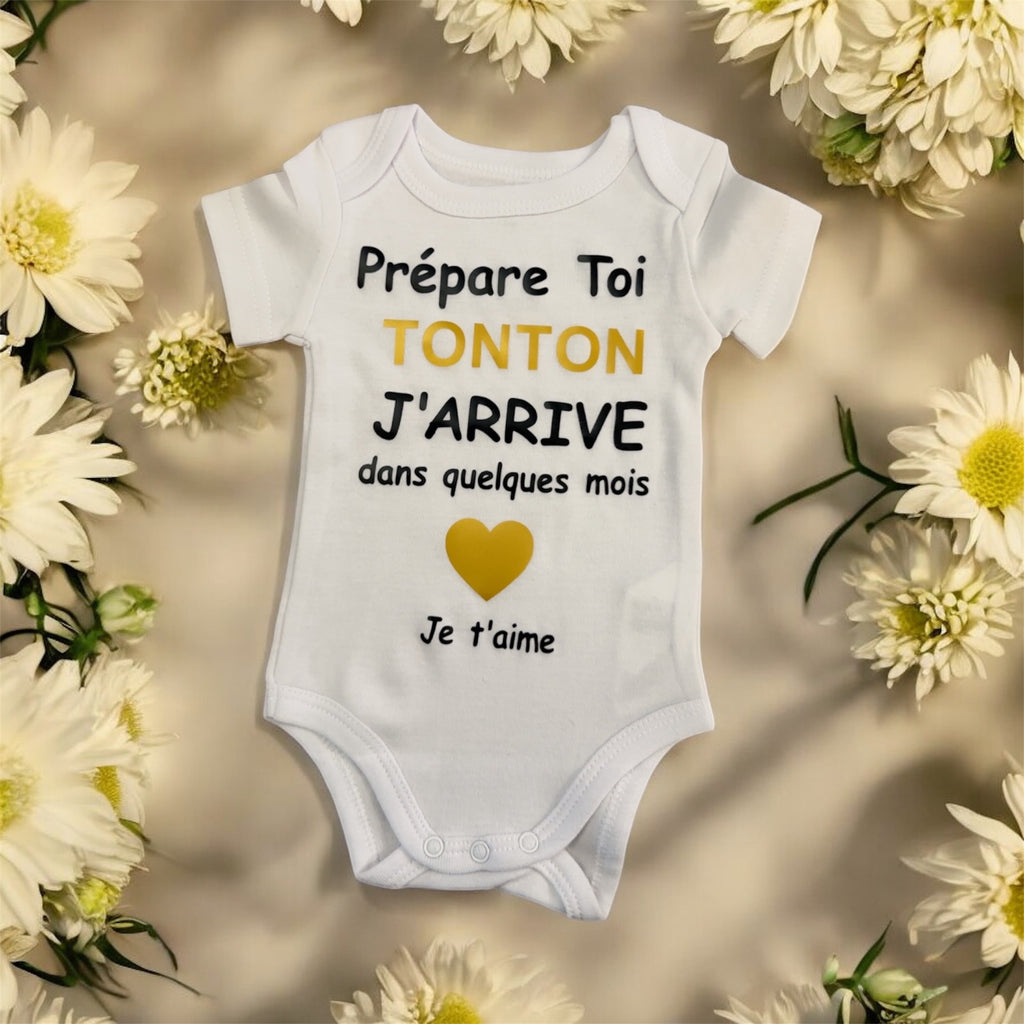 🖤 Body annonce grossesse « Prépare-toi Tonton » – Cadeau original futur oncle – Idée annonce grossesse drôle et tendre