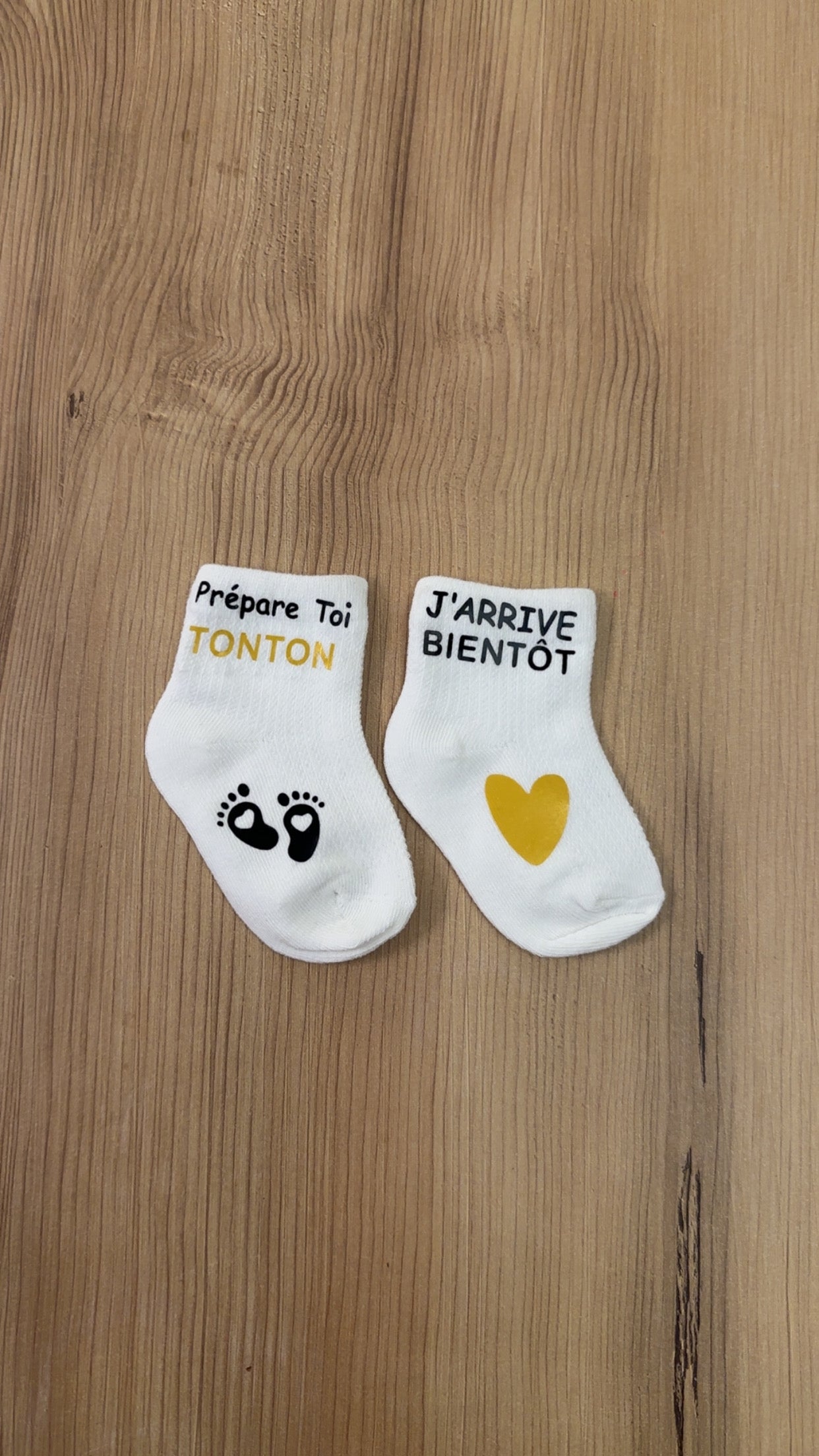 🧦 Chaussettes annonce grossesse “Prépare-toi Tonton, j’arrive bientôt” – Cadeau futur tonton original 💛