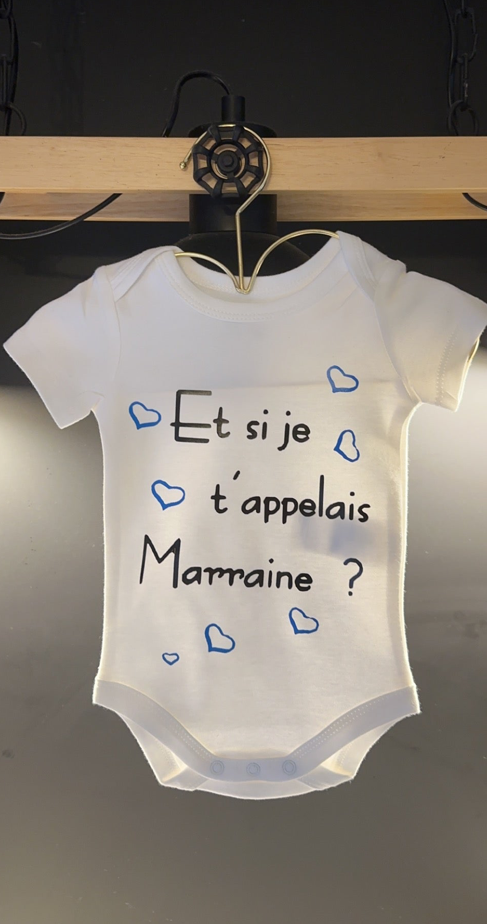 Body bébé “Et si je t’appelais Marraine ?” – Annonce marraine originale – Cadeau surprise bébé grossesse